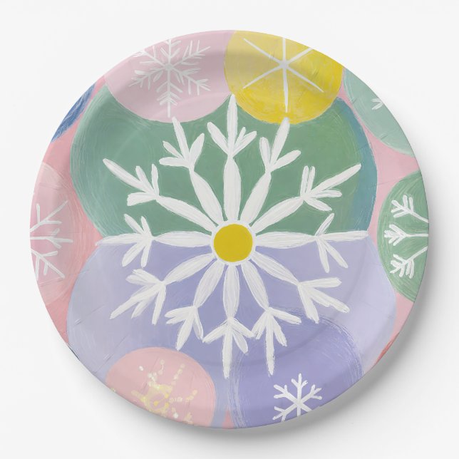 Snowflake Constellations Paper Plate (Front)
