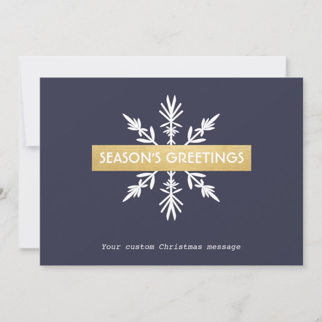 Snowflake Corporate Christmas Seasons Greetings Holiday Card (Front)