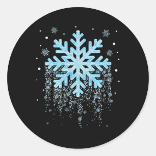 Snowflake Costume Winter Christmas Matching Mens K Classic Round Sticker