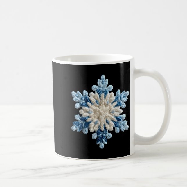 Snowflake Crochet Snow Merry Christmas Xmas Pajama Coffee Mug (Right)