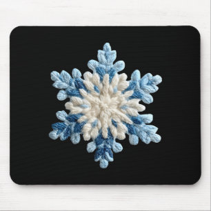 Snowflake Crochet Snow Merry Christmas Xmas Pajama Mouse Mat