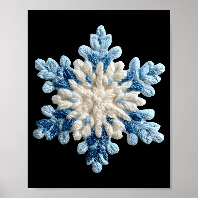 Snowflake Crochet Snow Merry Christmas Xmas Pajama Poster (Front)
