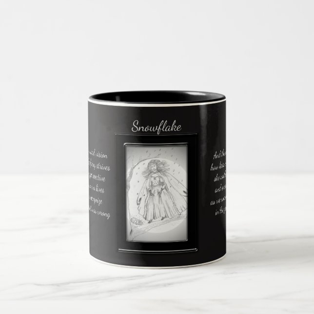 Snowflake Crystal Fairy Two-Tone Coffee Mug (Center)