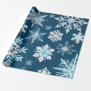 snowflake crystals wrapping paper
