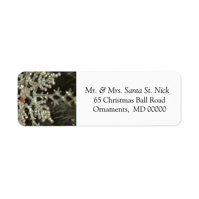 Snowflake Custom Happy Christmas Return Address (Front)