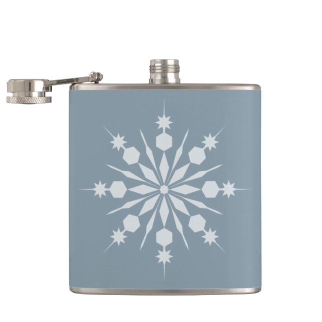 Snowflake custom monogram flask (Opened)