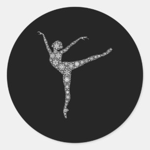 Snowflake Dancer Merry Christmas - Ballet Dance Ba Classic Round Sticker
