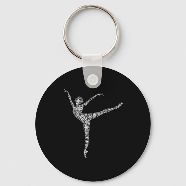 Snowflake Dancer Merry Christmas - Ballet Dance Ba Key Ring (Front)