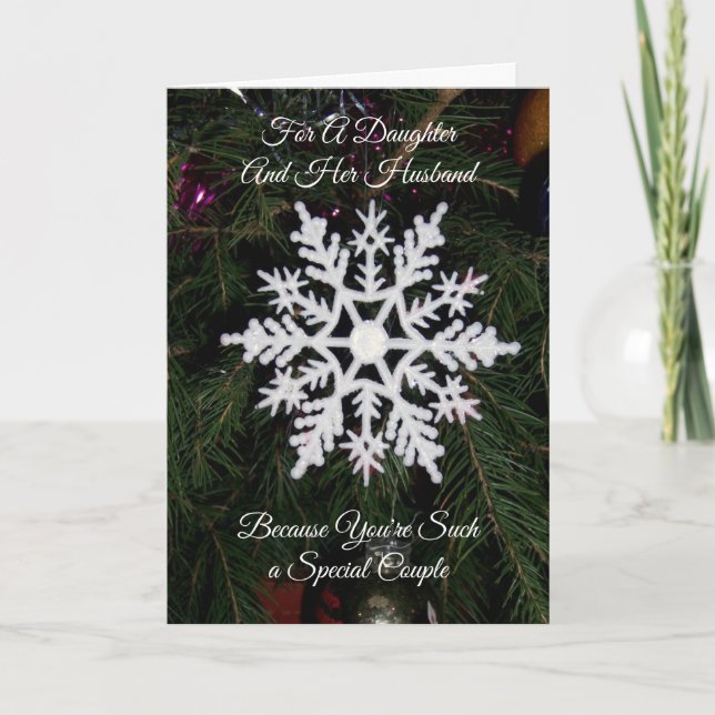 Snowflake Daughter Husband Personalised Christmas Holiday Card (Front)