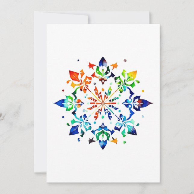 Snowflake Design A - Pen & Ink Holiday Card (Front)