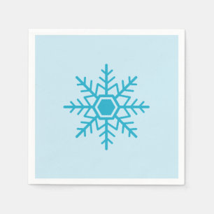 Snowflake Design Blue Napkin