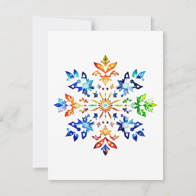 Snowflake Design C - Pen & Ink Holiday Card (Front)