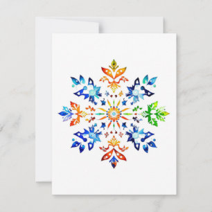Snowflake Design C - Pen & Ink Holiday Card