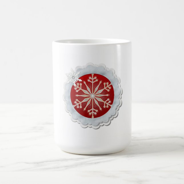 Snowflake Design Customisable Christmas Coffee Mug (Center)