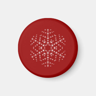 Snowflake Design in Dark Red and White. Magnet