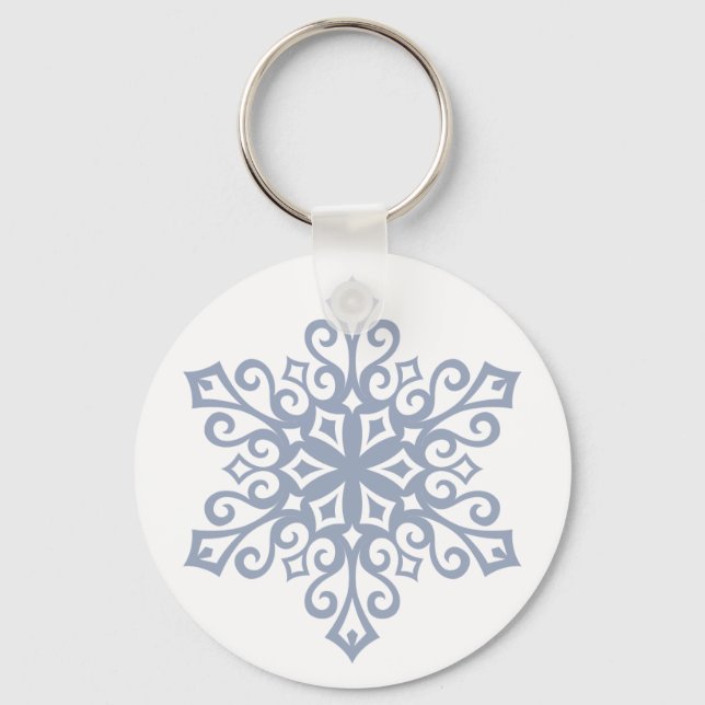 Snowflake Design Winter Key Ring (Front)