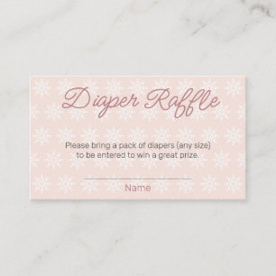 Snowflake Diaper Raffle Girl Baby Shower  Enclosure Card