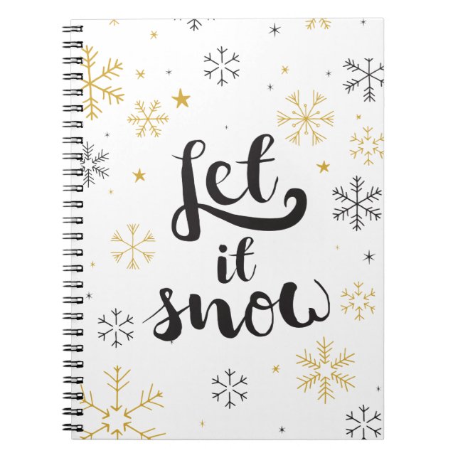Snowflake Doodles Christmas Art Christmas Graphics Notebook (Front)