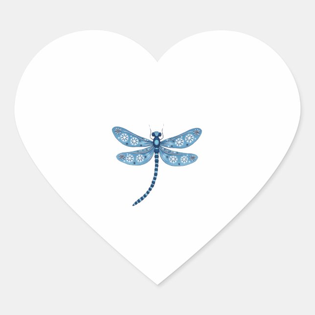 Snowflake Dragonfly Spirit Heart Sticker (Front)
