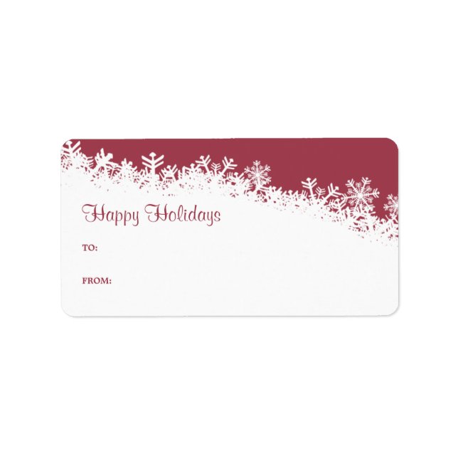 Snowflake Edge Holiday Gift Label (Front)