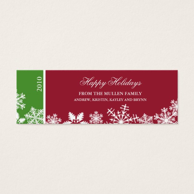 Snowflake Edge Holiday Gift Tag (Front)