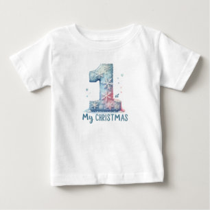 Snowflake Elegant Christmas Watercolor Baby T-Shirt