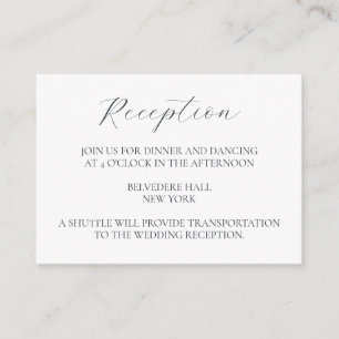 Snowflake Elegant Winter Wedding Reception Enclosure Card