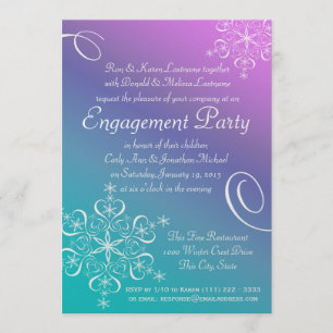 Snowflake Engagement Party Invitation