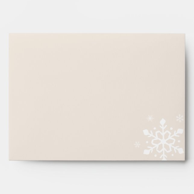 Snowflake Envelope | Blush Pink Winter Envelopes (Front)