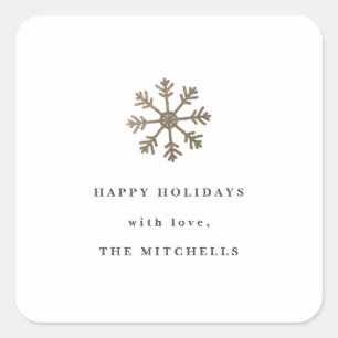 Snowflake faux foil   Holiday sticker