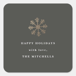 Snowflake faux foil   Holiday sticker