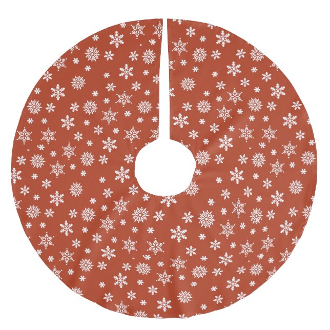 Snowflake Festive Christmas  Brushed Polyester Tree Skirt (Front)