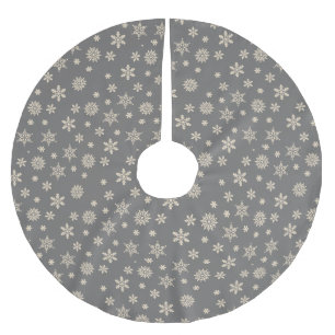 Snowflake Festive Christmas Brushed Polyester Tree Skirt