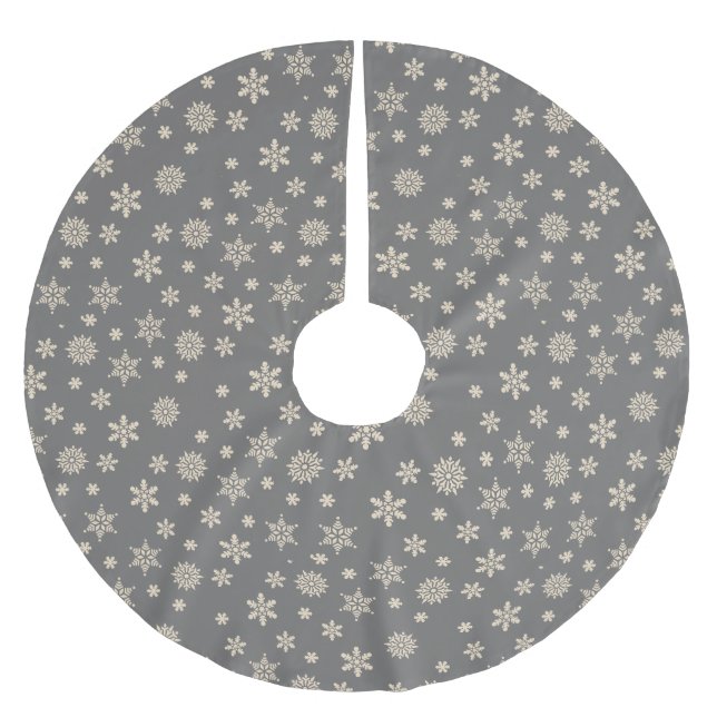 Snowflake Festive Christmas  Brushed Polyester Tree Skirt (Front)