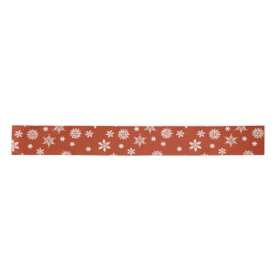 Snowflake Festive Christmas wrapping paper Satin Ribbon