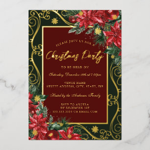 Snowflake Festive Floral Frame Christmas Party