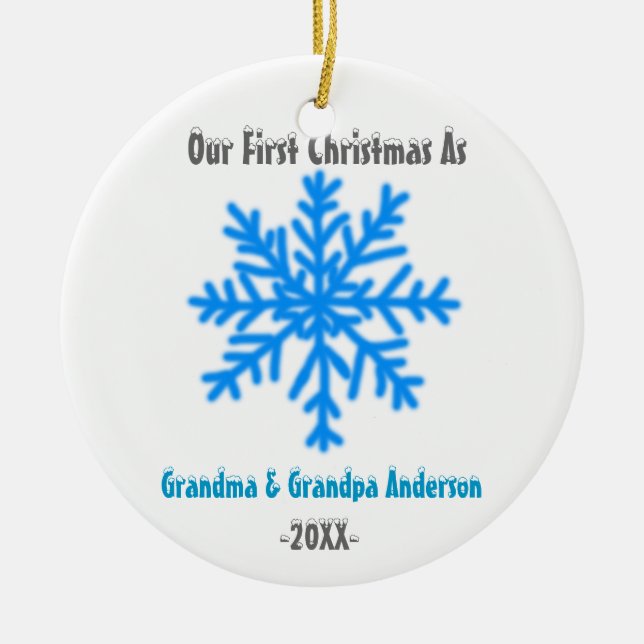 Snowflake first christmas as grandparents ornament (Front)