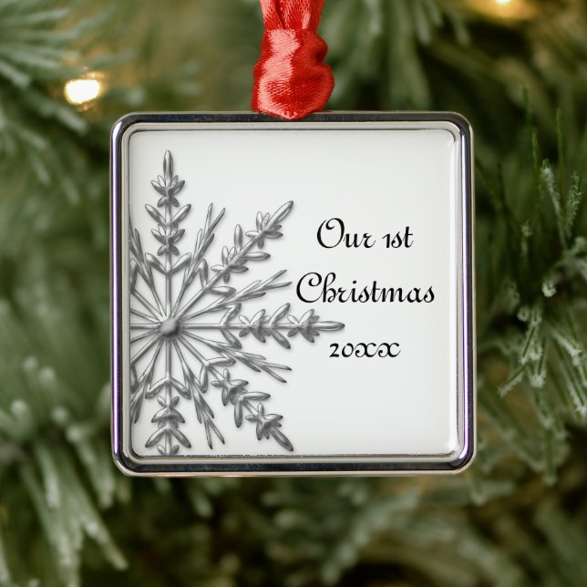 Snowflake First Christmas Together Metal Tree Decoration (Tree)