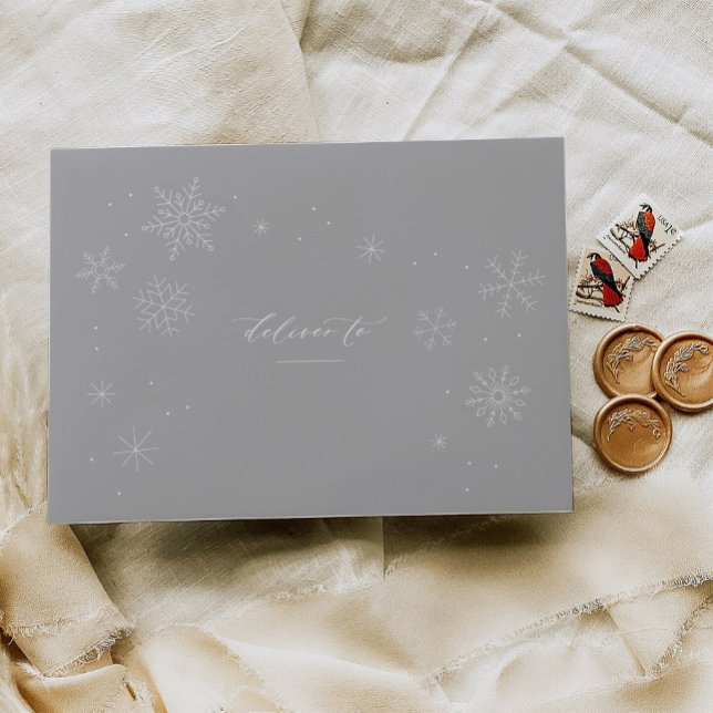 Snowflake Flurry Christmas Card Mailing Envelope (Creator Uploaded)