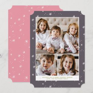 Snowflake Flurry Christmas Holiday Flat Card