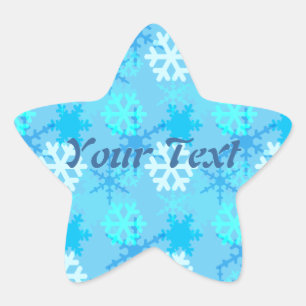 Snowflake Flurry Customisable Star Sticker
