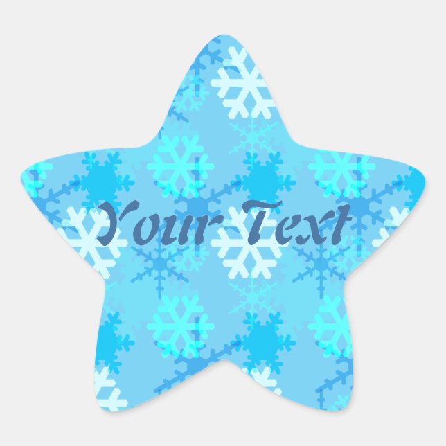 Snowflake Flurry Customisable Star Sticker (Front)