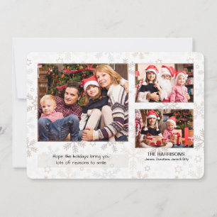 Snowflake Flurry Photo Holiday Card Horizontal