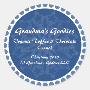 Snowflake Food Label Stickers