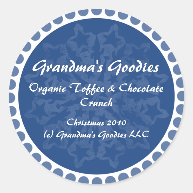 Snowflake Food Label Stickers (Front)