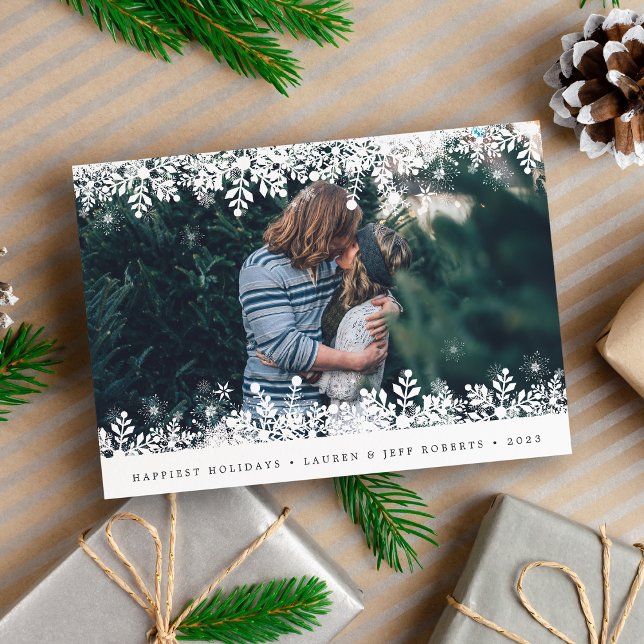 Snowflake Frame | Holiday Photo Card (Creator Uploaded)