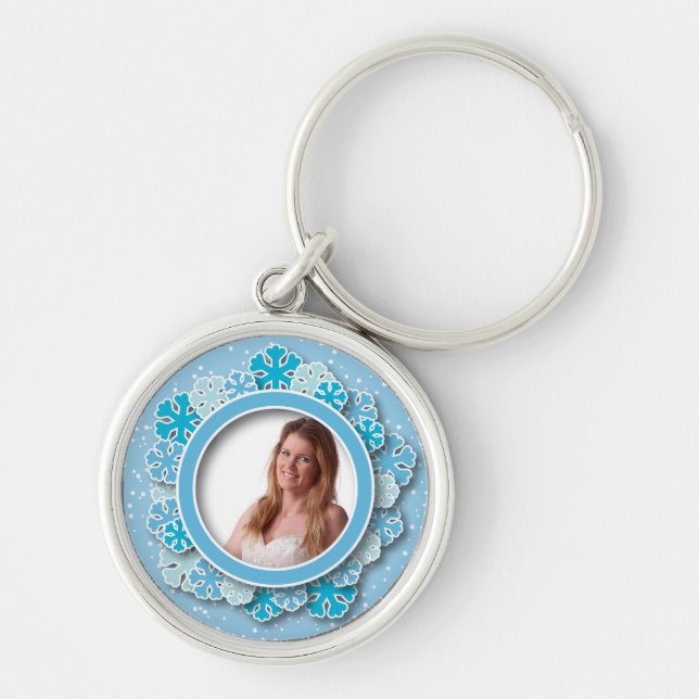 Snowflake frame key ring (Front)