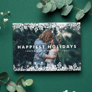 Snowflake Frame   Modern Holiday Photo Card