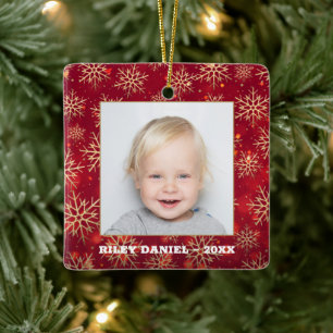 Snowflake Frame Photo Ceramic Ornament