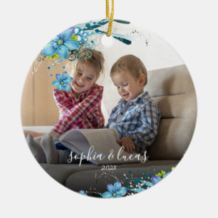 Snowflake Frame Photo Ceramic Ornament